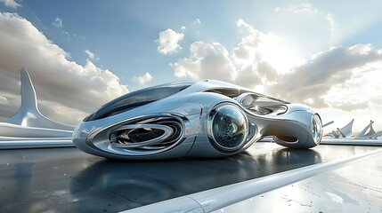 Canvas Print - A futuristic, sleek vehicle design showcasing advanced technology and innovative aesthetics.