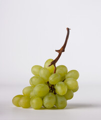 a branch of grapes on a white background, selective focus