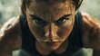 © Chalermpol - Visualize a close-up shot during a HIIT session, focusing on the intensity and determination on the faces of participants, conveying the grit and willpower of the workout