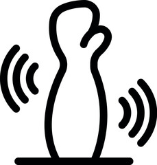 Poster - line icon of person with wifi signal, representing concept of being connected