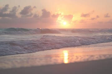 Sunrise over beach in Cancun 