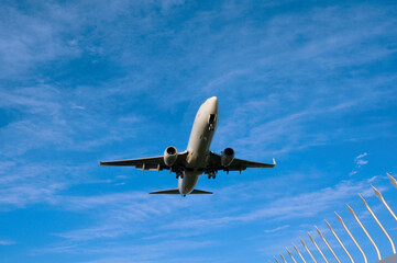 airplane in the blue sky