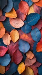 Canvas Print - Vibrant carpet of colorful autumn leaves is creating a beautiful natural pattern, showcasing the beauty of the fall season