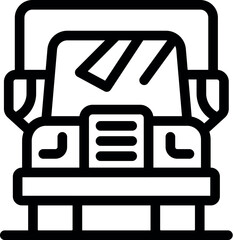 Poster - Line art icon of a delivery truck, emphasizing efficient logistics and transportation