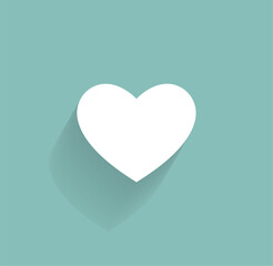 Poster - Vector icon of white color with shadow on gray-green background