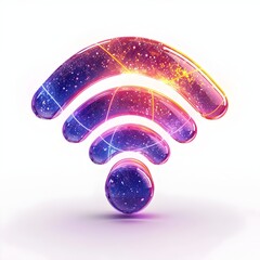 Poster - Dynamic Wifi Signal Icon Representing Internet Connectivity on White Background