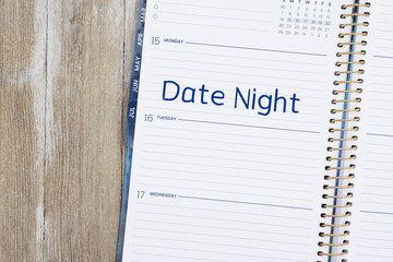 Wall Mural - Date Night on day planner on wood desk