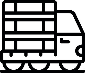 Poster - Simple icon of a train transporting cargo, symbolizing logistics and transportation