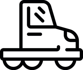 Poster - Self driving robotaxi transporting passengers icon in thin line style