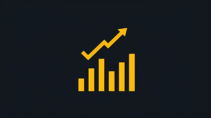 Poster - A black and yellow graph with a yellow arrow pointing upward
