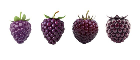 single boysenberry with detailed texture, on transparency background png