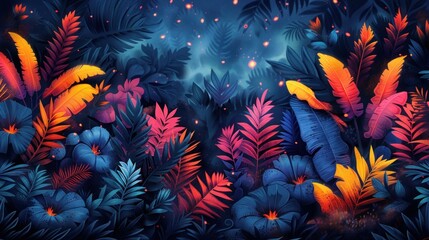 Fun and Colorful Summer Camp Seamless Pattern Vector Illustration