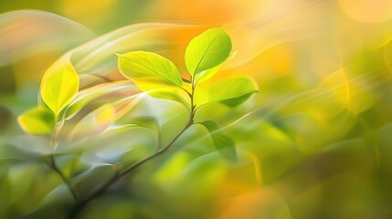 Abstract leaves in gentle breeze