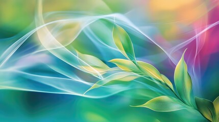 Abstract leaves in gentle breeze