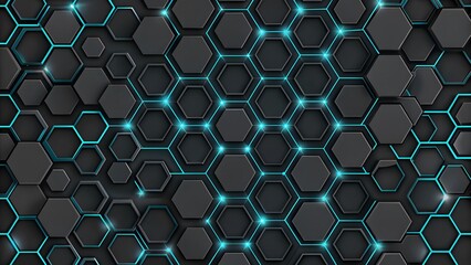 Poster - Abstract Hexagon Geometric Surface Loop 1A light bright clean minimal hexagonal grid pattern, random waving background.