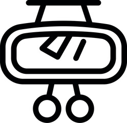 Poster - Black line baby mobile icon isolated on white background. Vector illustration