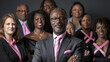 © Creative Valley - Group of advocates for breast cancer awareness, man in center