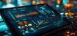 © Paisan - A sleek digital financial dashboard showcases vibrant graphs and charts, surrounded by vivid colors. The background appears solid, infused with a high-tech, analytical atmosphere.