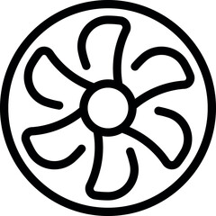 Poster - Simple line art icon of a computer cooler fan spinning and rotating its blades