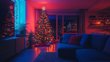 Wall Mural - Christmas cozy home interior