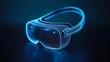 © WinThing - Futuristic virtual reality headset with glowing blue design, perfect for technology and gaming concepts.