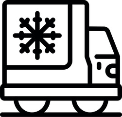 Poster - Simple icon of a delivery truck transporting frozen products, essential for the cold chain