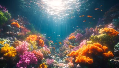 Wall Mural - A Dive into the Spectacular Underwater Realms: Discovering the Rich Diversity of Tropical Fish and Coral Reefs