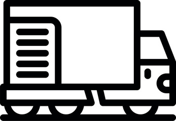 Poster - Simple line icon of a delivery truck, symbolizing transportation and freight services