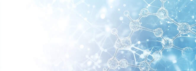 Poster - Abstract Blue Molecular Structure Background