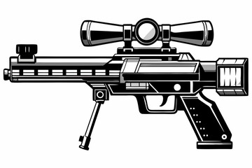 Hunting gun silhouette vector illustration