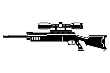 Hunting gun silhouette vector illustration