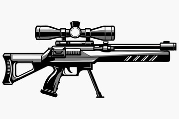 Hunting gun silhouette vector illustration