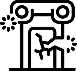 Poster - Laser cutting machine is precisely cutting a metal sheet, creating sparks and a clean cut