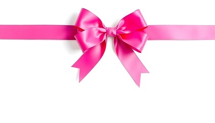 Wall Mural - A pink gift ribbon isolated on a white background