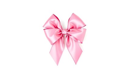 Wall Mural - A pink gift ribbon isolated on a white background