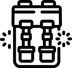 Poster - Line art icon of an electrical transformer generating power for a distribution network