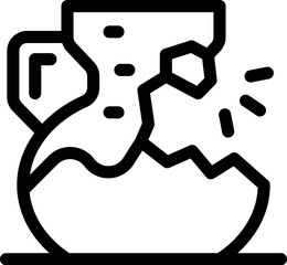 Poster - Simple vector icon representing a broken water jug with shards flying out from the impact