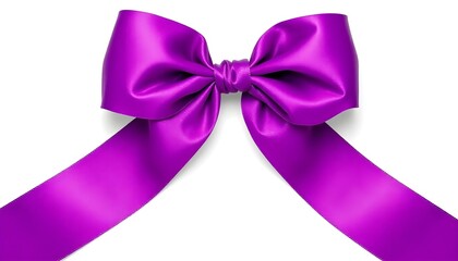 Wall Mural - A purple gift ribbon isolated on a white background