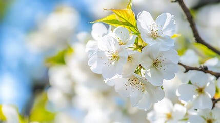 Wall Mural - Delicate White Blossoms in Springtime