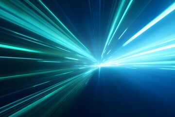 Wall Mural - Abstract Blue Light Speed Lines - Futuristic Digital Art