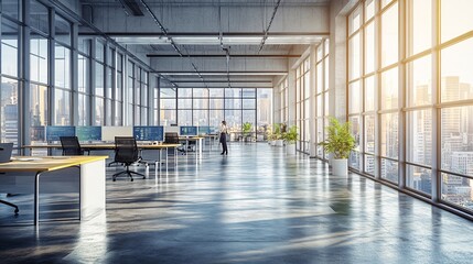 Poster - A spacious modern office where professionals use 3D holograms to visualize and solve complex design problems reflecting a futuristic approach to workplace productivity Stock Photo with copy space