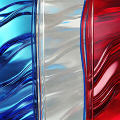 Wavy flag colors representing France in a textured design showcasing blue, white, and red hues flowing together in dynamic patterns