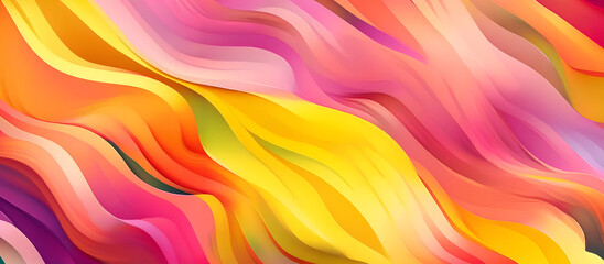 Poster - Vibrant abstract waves in shades of pink, orange, and yellow creating a dynamic flow of color for artistic inspiration