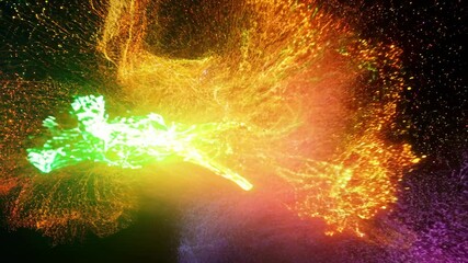 Poster - Dynamic bursts of vibrant colors create mesmerizing patterns in the night sky
