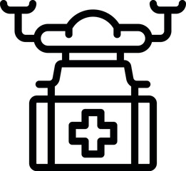 Poster - Drone carrying a first aid kit, symbolizing the use of technology in providing rapid medical assistance