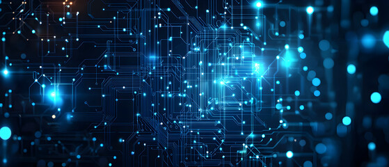 
A flat vector illustration of a coding concept, deep blue theme, technology background, code snippets flowing across, binary codes integrated into the design, subtle glow effects, dark blue tones