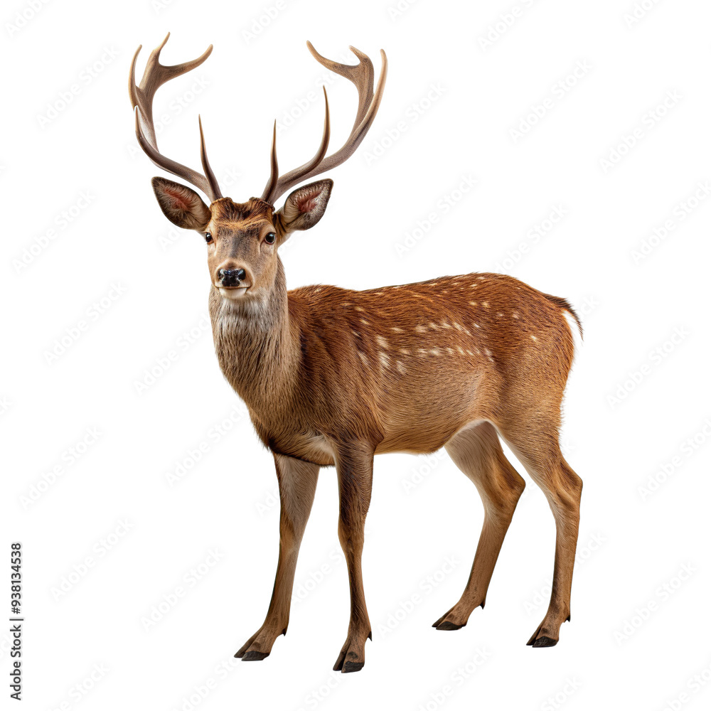 Deer isolated on white background Stock Photo | Adobe Stock