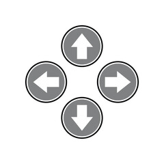 Poster - Arrow navigation icon. Arrow sign. Direction symbol. Flat design style pictogram isolated on white. Editable resources graphic element design. Application and technology UI themes