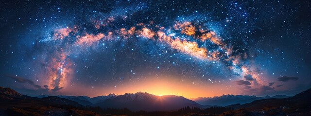 Wall Mural - Realistic and stunning Milky Way, stars and cosmic dust.