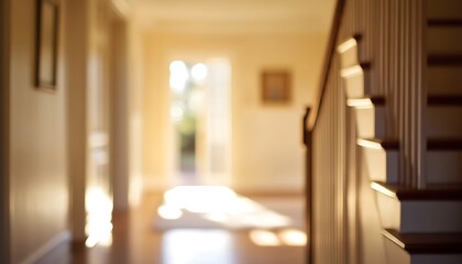 Poster - Blurred Entryway with Natural Light and Welcoming Ambiance